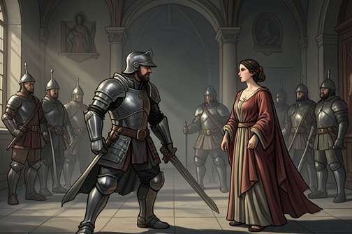 The Assassination of Dong Zhuo from "The Romance of the Three Kingdoms". After Dong Zhuo catches Lü Bu with Diao Chan, Li Ru urges him to reconcile with his adopted son, but Dong Zhuo refuses to relinquish her.