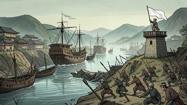 The River Route to Jianye from "The Romance of the Three Kingdoms". The Defense Collapses Naval Passage Once the river barriers are broken, Jin ships advance while land forces take cities along the way.
