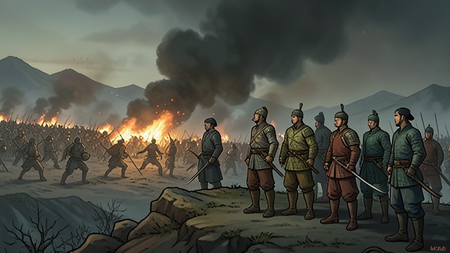 Victory at Yiling from "The Romance of the Three Kingdoms". Fire Turns the Campaign Choosing the Moment Lu Xun recognizes that Xuande has spread his army across a long line of exposed camps.
