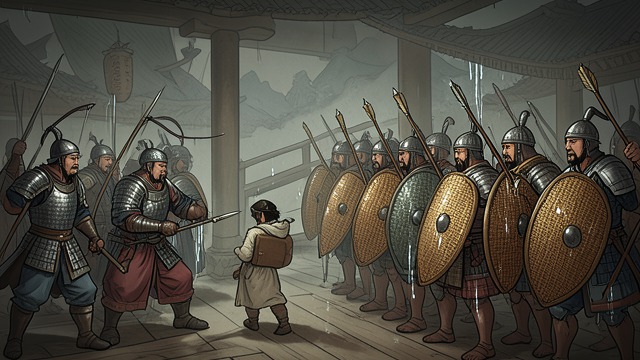 The First Confrontation from "The Romance of the Three Kingdoms". Weapons Fail Against Rattan A Disorienting Sight The Shu soldiers face armored warriors whose equipment deflects arrows and blades and floats on water.