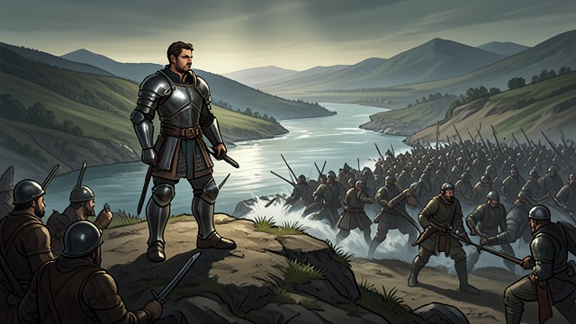 A Victory That Becomes a Trap from "The Romance of the Three Kingdoms". Triumph and Overconfidence Military Ascendancy Guan Yu defeats Yu Jin’s armies through flooding and threatens Fancheng.