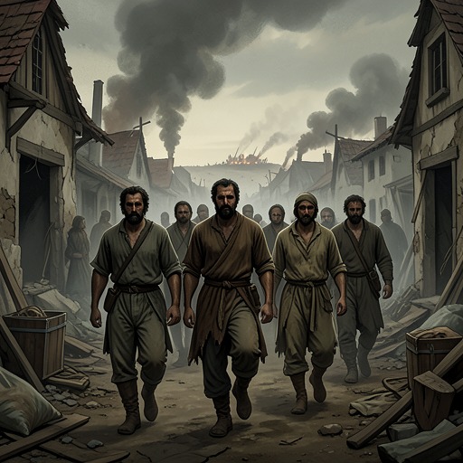 The People's Cost of War from "The Romance of the Three Kingdoms". This flow follows the ordinary people whose suffering exposes the difference between political ambition and claims of benevolent rule.