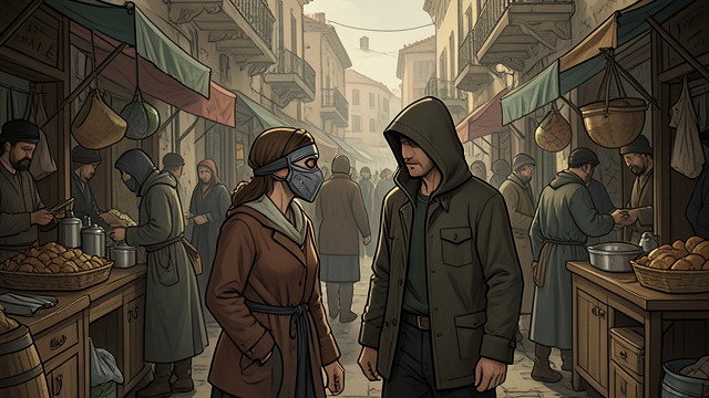 Disguise and Trust from "Demi-Gods and Semi-Devils". Companions in Hiding Practical partnership A'Zhu disguises Xiao Feng and herself so they can travel without drawing attention.