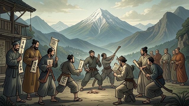 The Chess Invitation from "Demi-Gods and Semi-Devils". Invitations Converge A meeting of paths Duan Yu encounters messengers inviting skilled players to Lei Gu Mountain.