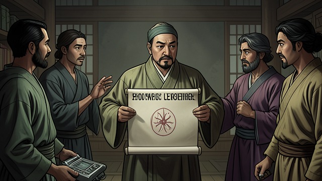 A Chief Under Suspicion from "Demi-Gods and Semi-Devils". Authority Challenged The old chief questioned The Beggar Society presents evidence about Qiao Feng's birth and treats his origins as grounds for suspicion.