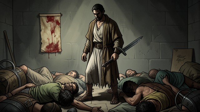 A Family Destroyed from "Demi-Gods and Semi-Devils". The Cost of the Ambush The attack Xiao Yuanshan's wife is killed, and he kills more than ten attackers despite his vow never to kill Han people.