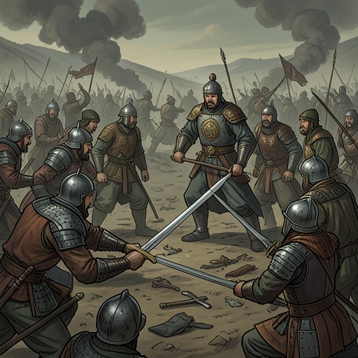 The Battle for Liao from "Demi-Gods and Semi-Devils". This flow traces Xiao Feng’s involvement in a Khitan succession crisis, from sworn friendship with the ruler to a rebellion he must suppress.