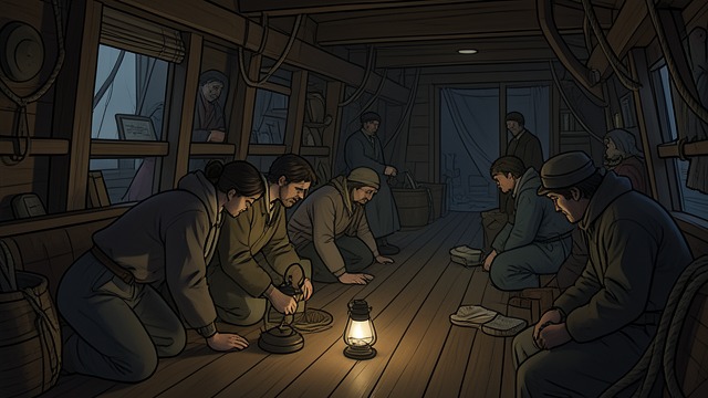 移民小说的第一个门槛,《移民》中的场景。船舱中的生活 幽闭 移民离开农舍,住进狭窄的隔间,共用物资,并遵守船上规章。这段经历剥夺了他们原以为能在海外获得的独立。 耐力的考验 疾病、恐惧与死亡使横渡大洋成为一场重要的磨难,而非短暂的过渡。乘客必须学会共同生活,之后才能建立各自的家园。