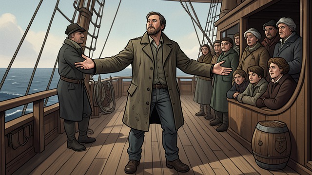 A Protest Against Crowding from "The Emigrants". A Protest Against Crowding A peasant objects Karl Oskar Nilsson challenges the ship’s officers over cramped and unhealthy sleeping quarters.