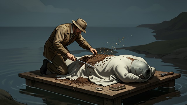 Soil Slips Into the Ocean from "The Emigrants". Soil Slips Into the Ocean A fragile rite The captain scatters three shovelfuls of Swedish soil over the canvas-wrapped body.
