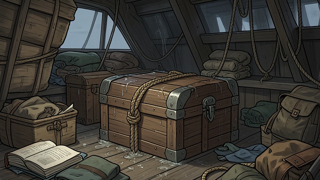 The Chest at Sea from "The Emigrants". The Chest at Sea Goods in confinement The America chest is stored below deck among the ship’s cargo and passenger belongings.