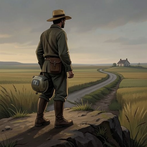 The Old Farm and the Unbroken Ground from "The Emigrants". This flow traces the novel’s recurring contrast between inherited land that confines its people and land imagined as the basis of freedom.