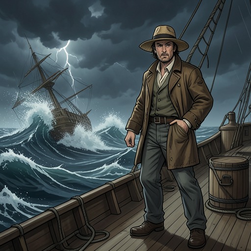 Danjel’s Faith Tested at Sea from "The Emigrants". This flow follows Danjel Andreasson’s certainty about divine protection through the storm that exposes his vulnerability and humility.