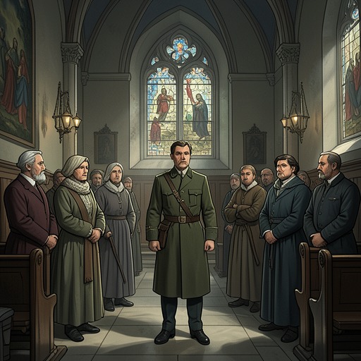 The Crossed Authorities of Church and State from "The Emigrants". This flow traces how religious dissent collides with legal control in Ljuder and becomes part of the emigrants’ reasons for leaving.