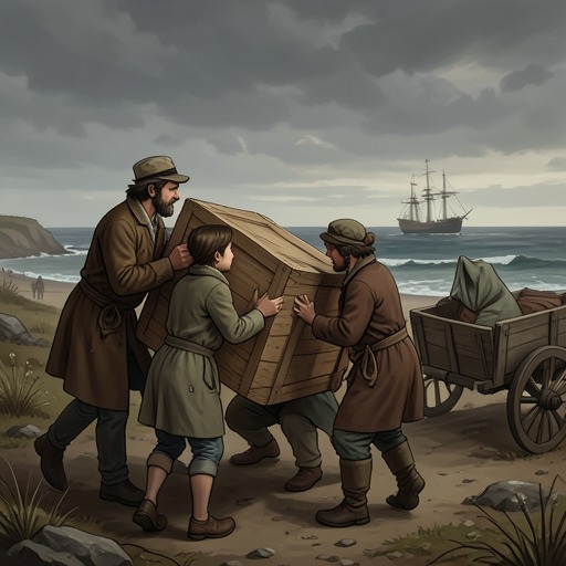The Emigrant Novels’ First Threshold from "The Emigrants". This flow follows the first book’s structural passage from ancestral farm life through departure to arrival, where the larger saga can begin.