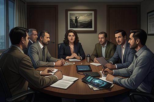Howard Gold’s Office Investigation Meeting from "The Outsider". Howard Gold’s Office Investigation Meeting is the point at which evidence from the Frank Peterson murder and the Howard sisters’ murders is assembled into a…