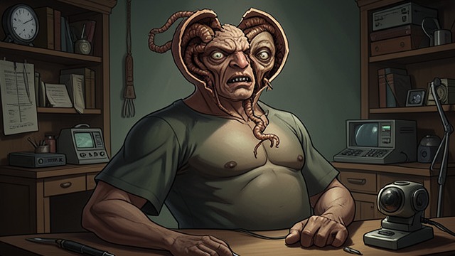 The Borrowed Form Collapses from "The Outsider". The Borrowed Form Collapses Exposure beneath the face The creature’s features shift as its head is struck, revealing that each borrowed identity is only an…