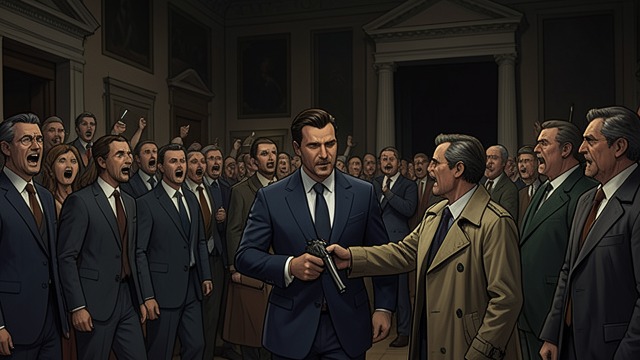 The Courthouse Killing from "The Outsider". The Courthouse Killing A mob gathers Terry is brought to arraignment amid hostile spectators and shouted demands for execution.