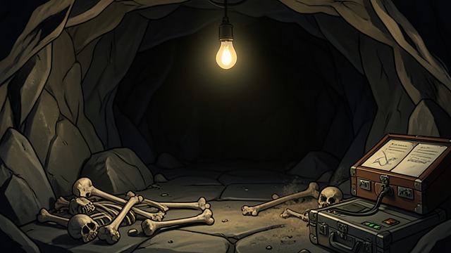 A Refuge Between Graves from "The Outsider". A Refuge Between Graves A place of death chosen The outsider hides in or near the cave, close to the remains of people linked to Claude’s bloodline.