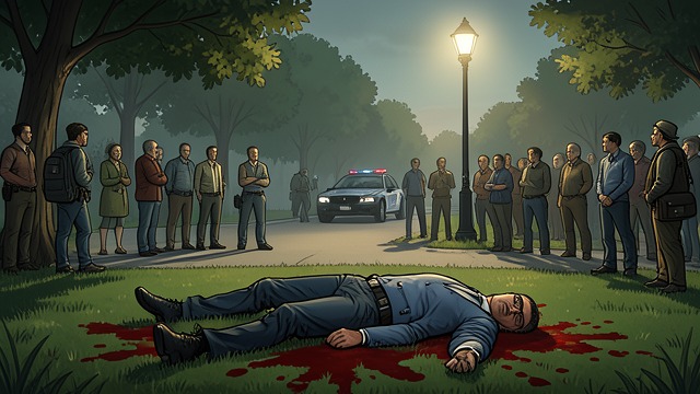 A Body in Figgis Park from "The Outsider". A Body in Figgis Park The discovery Frank Peterson is found brutally murdered in Figgis Park.