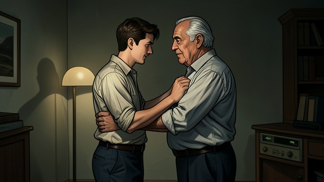 A Brother Takes Responsibility from "The Outsider". A Brother Takes Responsibility A household in shock Oliver helps Fred restore order after the memorial gathering, acting with unexpected steadiness.