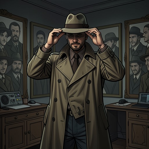 The Outsider’s Failed Disguise from "The Outsider". The creature’s confidence in borrowed faces allows it to manipulate people, but the incompleteness of each transformation creates openings for discovery.