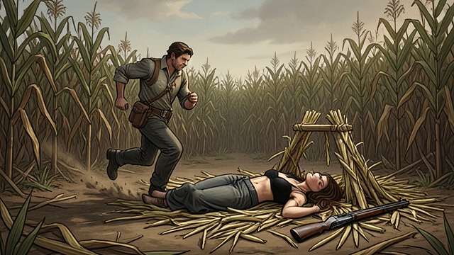 Separation in the Corn from "Children of the Corn". Separation in the Corn The Bond Under Attack When the Children of the Corn surround the car, Vicky is trapped inside while Burt watches from the church steps.