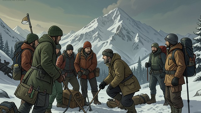 Klev in the Dogpile from "The Climb". Klev in the Dogpile Calm in Confusion Klev Schoening helps orient the stranded climbers after a brief clearing and encourages movement toward camp.