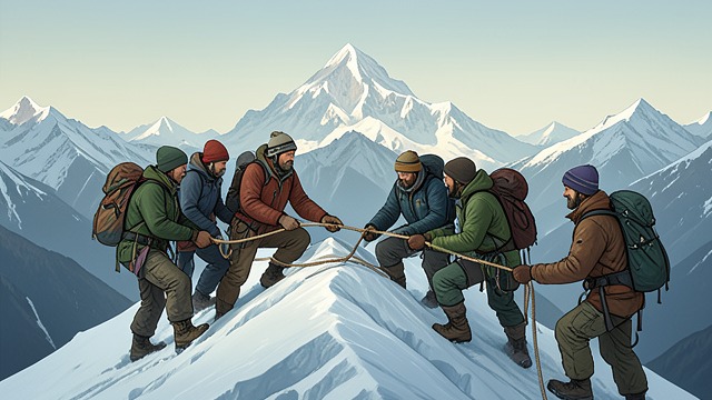 Shared Infrastructure from "The Climb". Shared Infrastructure Common Route Multiple expeditions rely on the same Icefall route and fixed ropes, even while competing for clients and summit…