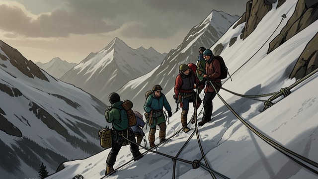 Missing Rope Anchors from "The Climb". Missing Rope Anchors Route Improvisation Neal Beidleman and Anatoli Boukreev fix rope as they climb, but they lack suitable anchors for one exposed stretch.