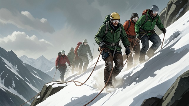 Teams Converge from "The Climb". Teams Converge Mixed Expeditions Clients from Adventure Consultants, Mountain Madness, and the Taiwanese team share the route.