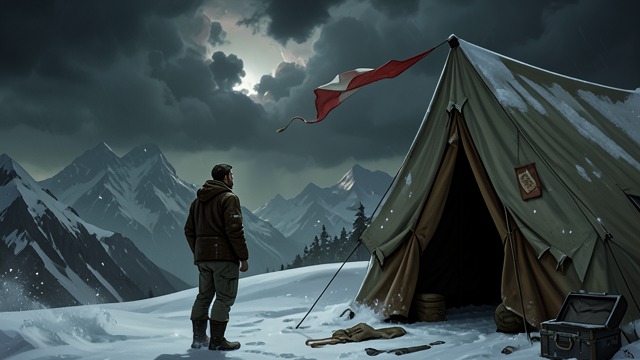 A Warning in the Tent from "The Climb". A Warning in the Tent Doubt Lou Kasischke and other Adventure Consultants clients question whether the wind has settled long enough for a safe attempt.
