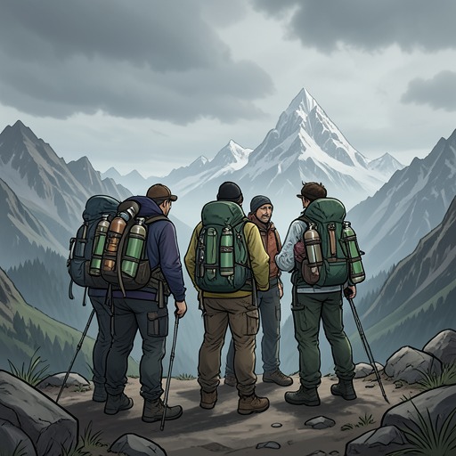 Oxygen, Equipment, and Reliability from "The Climb". This flow follows the expedition’s reliance on equipment and communications, from supply disputes to their failures at critical moments.