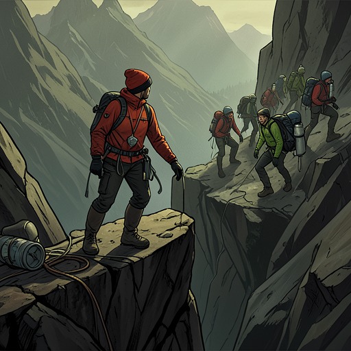 The Choice to Continue from "The Climb". This flow traces how personal ambition and guide authority collide as climbers face signs that their strength is failing.