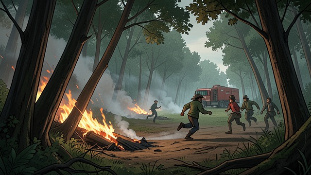 The Land Is Burned from "Barkskins". The Land Is Burned Fire Clears the Way Settlers and timber operators use fire to clear land and dispose of waste, sometimes losing control of the flames.