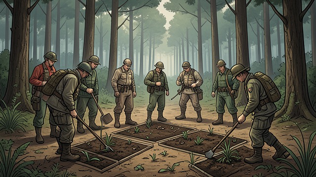 试验各处场地,《树皮》中的场景。试验各处场地 野外研究 布赖特施普雷彻植树项目监测试验地块,并研究黄化病、烧灼过的土壤和菌根真菌。 实践中的恢复 团队将种植与观察结合起来,并认识到每处场地都需要不同的物种和养护方式。
