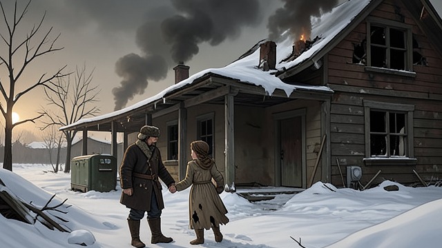 The Broken Homecoming from "Barkskins". The Broken Homecoming A Destroyed Wikuom Achille returns to find English settlers occupying his home and his wife and children killed in a burned dwelling.