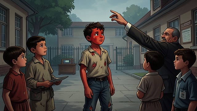 School Violence from "Barkskins". School Violence Institutional Abuse Egga and Johnny Stick face physical punishment, sexual abuse, forced labor, and humiliation at school.