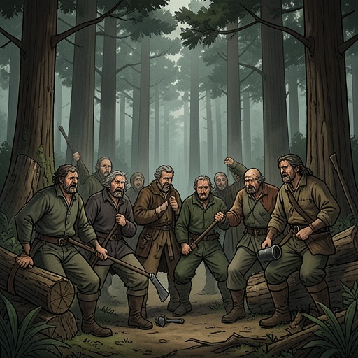 A Family of Forest Workers from "Barkskins". This flow follows generations of Sel descendants whose work changes with logging technology, while their connection to the forest and to one another persists…
