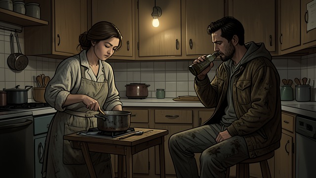 The Homecoming Routine from "Roadside Picnic". The Homecoming Routine Care After Danger Guta welcomes Redrick home, tends to food, and asks after Monkey while he washes and recovers.