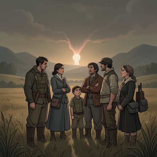 The Long Cost of the Visitation from "Roadside Picnic". This flow traces how the Visitation’s effects extend from an event in the past into bodies, migrations, households, and future uncertainty.