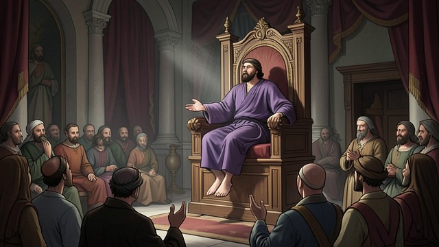 Herod’s Power Collapses from "Acts of the Apostles". The Ruler Becomes Vulnerable Self-glorification is rewarded briefly Herod appears in public splendor, and a crowd praises his voice as divine.