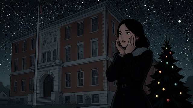 An Escape into the Night from "Night and Day". Seeking Quiet Leaving the family party Katharine leaves a crowded Christmas gathering and goes outside to look at the stars.
