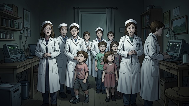 The Waiting Room’s Routine from "Fever Dream". The Waiting Room’s Routine Care for many children Nurses guide affected children toward the waiting room each morning.