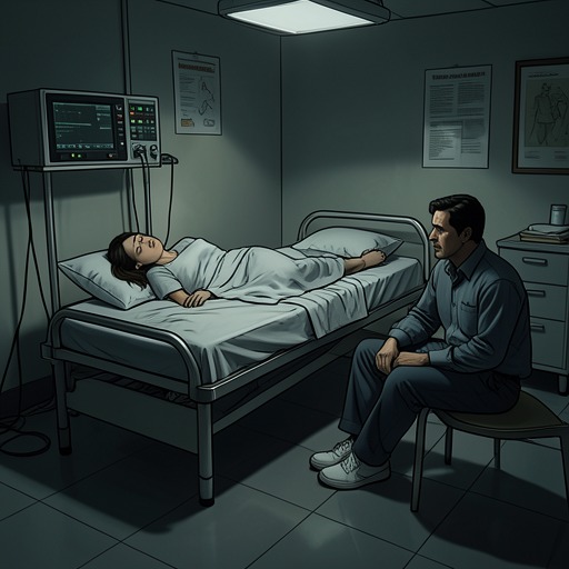 The Bedside Reconstruction from "Fever Dream". The clinic conversation turns Amanda’s failing memory into a contested reconstruction, with David guiding the story toward evidence she keeps overlooking.