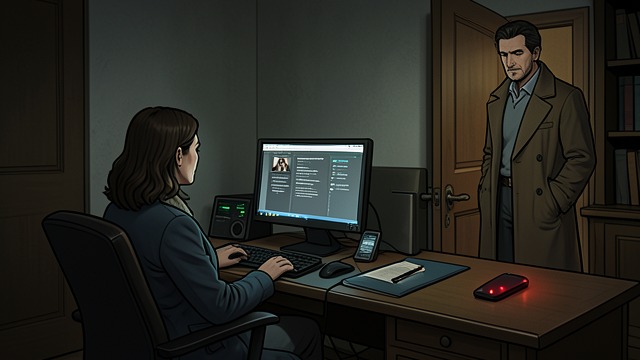 The Computer Search from "Always". The Computer Search Digital remains Jake examines Emma’s computer for messages, accounts, and traces of Paige’s online life.