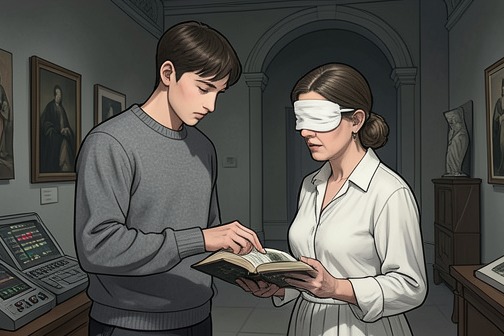 丹尼尔结识克拉拉·巴塞罗 from "The Shadow of the Wind". Daniel Sempere meets Clara Barceló at the Ateneo when Gustavo Barceló brings his niece to meet the boy who has found a book by Julián Carax.