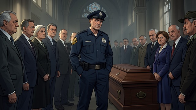 At the Funeral from "The Shadow of the Wind". Mourning Beside the Victim A Quiet Presence Palacios attends Nuria's funeral, separated from the mourners and unable to undo his role in the police apparatus.