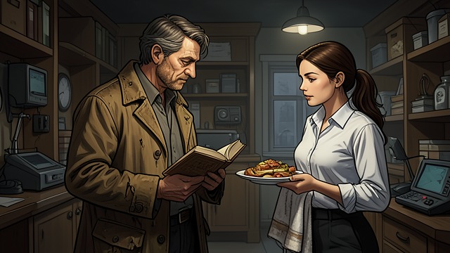 A Job and a Bath from "The Shadow of the Wind". A Place at the Table The Shop's Welcome Daniel brings Fermín to the bookshop, where Sempere offers him work, food, and a rooming arrangement.