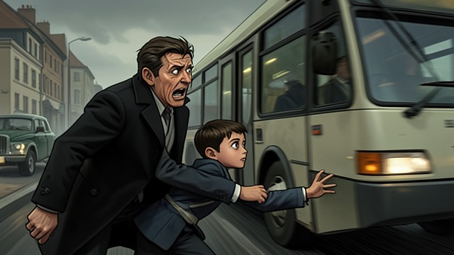 The Saving Gesture from "The Shadow of the Wind". A Life Pulled from Traffic Intervention in the Street Palacios pulls Daniel back from an oncoming bus, saving him at the moment Daniel has stopped caring…